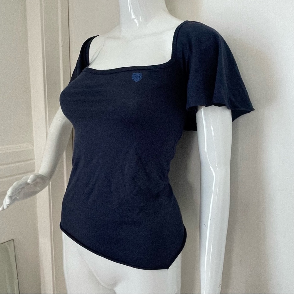 Y2K Diesel Navy Square Neck Brama Moair T shirt  Top shirt blouse cotton